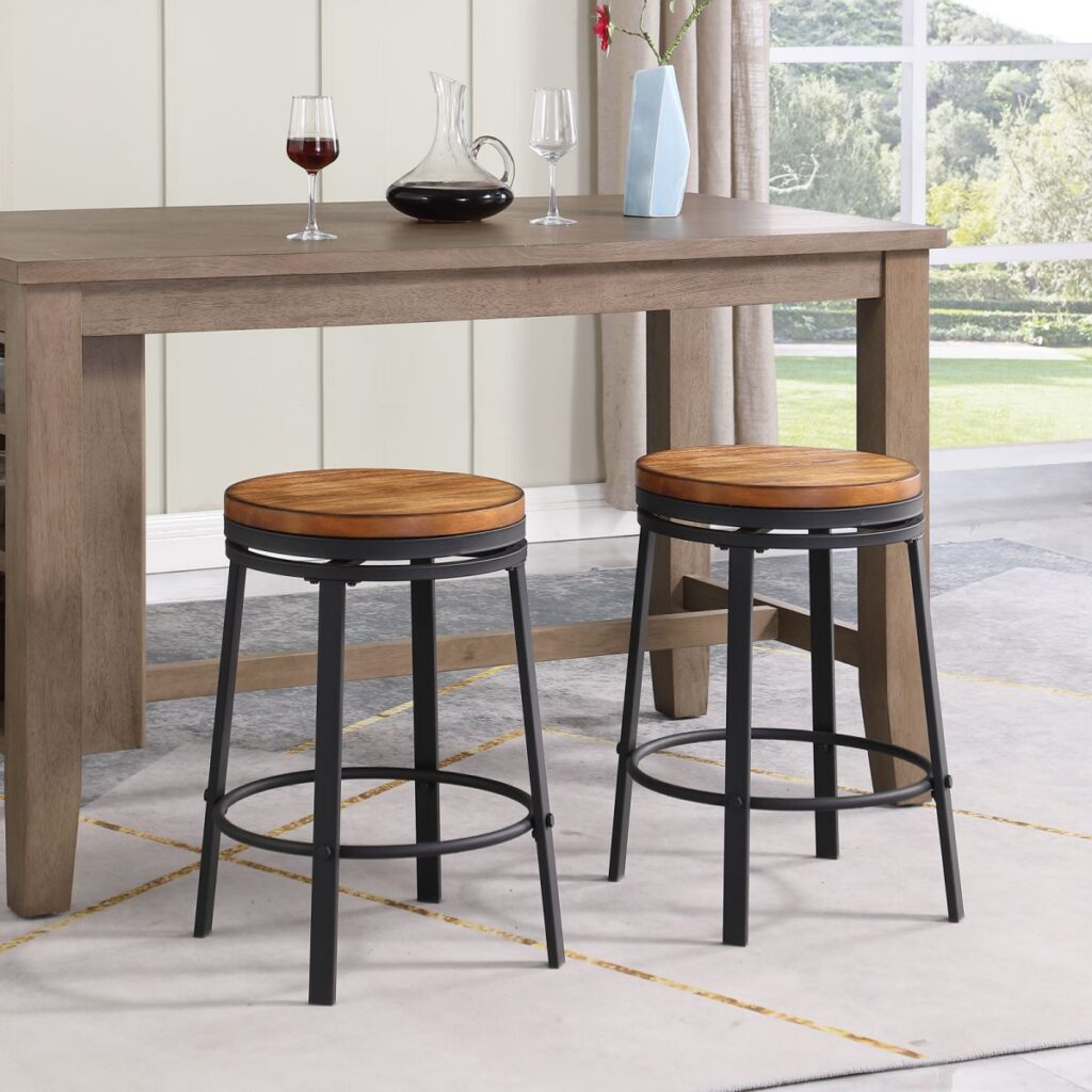 solid wood swivel bar stools